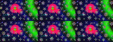 Renkli Bahar Teması eskiz kalıbı. Çiçek desenli eskiz. Düz Çiçek Elementleri Tasarım Raster illüstrasyonu. Gri renkli çiçekler.