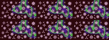 Küçük çiçekteki sevimli çiçek deseni. Kahverengi renkte çiçekler.