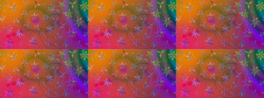 Hediye ambalaj kağıdı, tebrik kartları, posterler ve pankart tasarımı. Raster düz çiçek çizim deseni. Kahverengi renkte çiçekler.