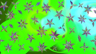 Soyut etnik raster çizim kalıbı. Arkaplan dokusu, duvar kağıdı, yeşil renkli çiçek teması. Kabile sanatı boho baskısı, klasik çiçek arkaplanı.