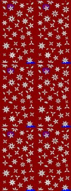 Güzel kumaş deseni. Asya tekstil tarzında. Raster illüstrasyonu. Düz Çiçek Elementleri Tasarımı. Renkli Bahar Teması eskiz kalıbı. Çiçek desenini çiz.