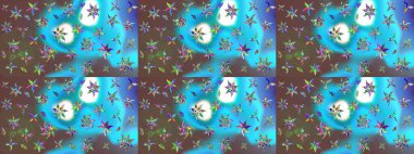 Renkli Yaz Temalı eskiz kalıbı. Güzel kumaş deseni. Düz Çiçek Elementleri Tasarımı. Raster illüstrasyonunda çiçek deseni çizimi.