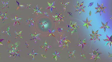 Yapraklı çiçekler ve kır renkli papatya çiçekleri. Raster - stok. Taslak arkaplan deseni.