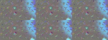 Çiçekli çiçek deseni, suluboya. Renkli Bahar Teması eskiz kalıbı. Düz Çiçek Elementleri Tasarımı. Gri renkli çiçekler. Raster illüstrasyonu.