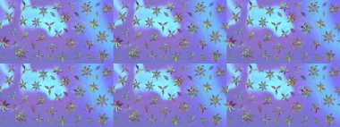 Mor renkli Asya tekstili. Raster illüstrasyonu. Çiçek desenini çiz.