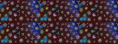 Düz Çiçek Elementleri Tasarımı. Raster illüstrasyonu. Çiçek deseni. Chichi 'nin kumaş kalıbını çiz. Renkli Bahar Teması çizim şablonu.