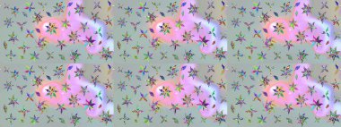 Küçük çiçekteki sevimli çiçek deseni. Gri renkli çiçekler. Raster illüstrasyonu.