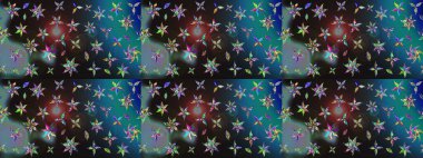 Raster illüstrasyonu. Küçük çiçekli yay deseni çiz. Suluboya tarzında gri renkler üzerine.