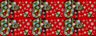 El çizimi. Çiçekli, yapraklı, çiçek desenli eskiz. Raster illüstrasyonu.