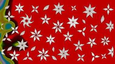 Kibarca, kırmızı renkte yaz çiçekleri. Raster deseni. Küçük çiçekteki sevimli çiçek deseni. Raster illüstrasyonu.