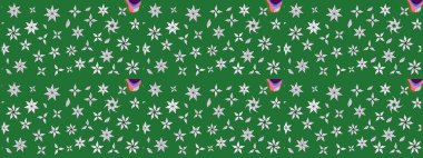 Suluboya çizim kalıbı. Çiçek izi. Suluboya tarzında yeşil renkte çiçekler.