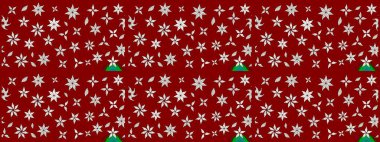 Renkli Bahar Teması eskiz kalıbı. Raster illüstrasyonundaki çiçek desenli çizim. Kırmızı renkte çiçekler. Düz Çiçek Elementleri Tasarımı.