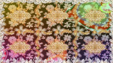 Kahverengi renklerde altın desenler ve altın elementler. Klasik klasik klasik arka plan. Kusursuz klasik raster altın desenli. Geleneksel oryantasyon süsü.