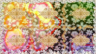 Bej renklerde, altın elementlerle kusursuz desen. Klasik klasik klasik arka plan. Geleneksel oryantasyon süsü. Kusursuz klasik raster altın desenli.