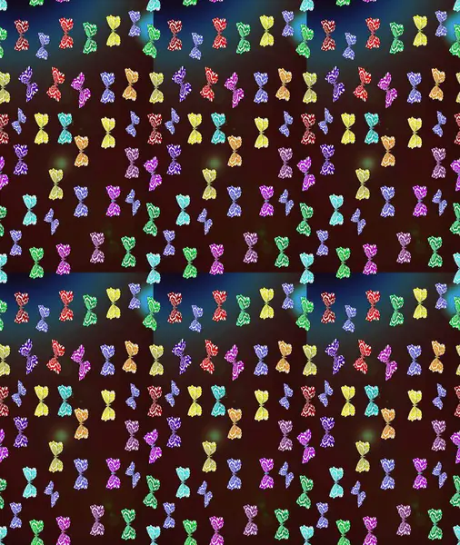 Bahar ve yaz tropikal kelebek eskiz deseni kahverengi renklerde. Kelebek gölgeleri ve siluetler. Raster illüstrasyonu. Kumaş, kağıt, ambalaj için uygun.