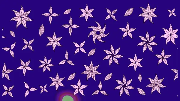 Raster illüstrasyonu. Mavi renkli çiçekler. Çiçek süslemeli çizim deseni.