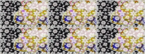 Raster suluboya çiçek deseni, narin çiçekler, gri çiçekler, tebrik kartı şablonu. Raster Güzel kumaş deseni.