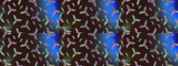 Renkli kar taneleri Raster çizimi. Raster kahverengi, mavi ve yeşil kar tanelerinden izole edilmiş. Güzel kış süsleri..