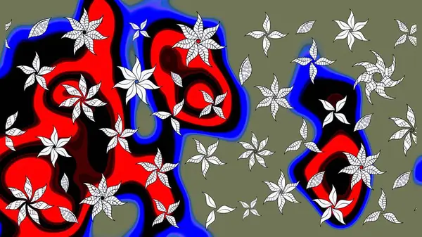 Süslü kumaş deseni. Çiçekli çiçek deseni, suluboya. Raster deseni.