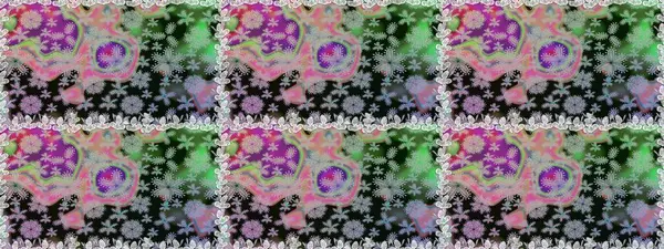 Raster illüstrasyonunda kusursuz çiçek deseni. Gri ve nötr renkte çiçekler.