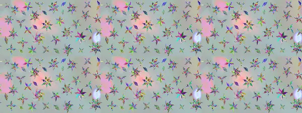 Düz Çiçek Elementleri Tasarımı. Renkli Bahar Teması eskiz kalıbı. Gri renkli çiçekler. Raster illüstrasyonunda çiçek deseni çizimi.