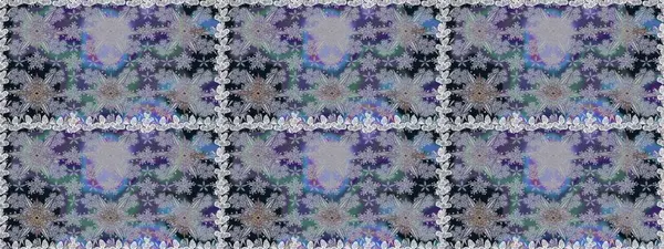 Düz Çiçek Elementleri Tasarımı. Gri renkli çiçekler. Raster illüstrasyonunda kusursuz çiçek deseni. Renkli Bahar Teması Kusursuz Arkaplan.