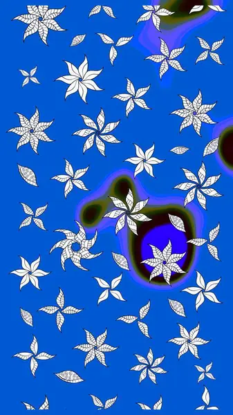 Raster illüstrasyonu. Raster çiçekleri klasik tarzda çizilmiş. Çiçekli yumuşak bir eskiz şekli. Yumuşak, bahar çiçekleri mavi renklerde.