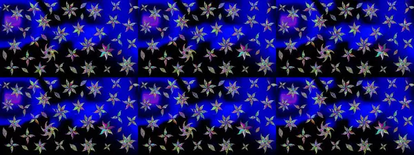 Yumuşak, mavi renkte yaz çiçekleri. Raster illüstrasyonu. Raster çiçek desenli ve çiçekli..