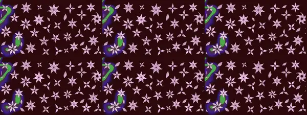 Kahverengi renkli şirin çiçek deseni. Raster Modaya uygun kumaş deseni. Düz Çiçek Elementleri Tasarımı. Renkli Bahar Teması çizim şablonu.