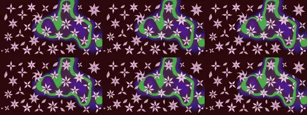 Küçük çiçekteki sevimli çiçek deseni. Kahverengi renkte çiçekler.