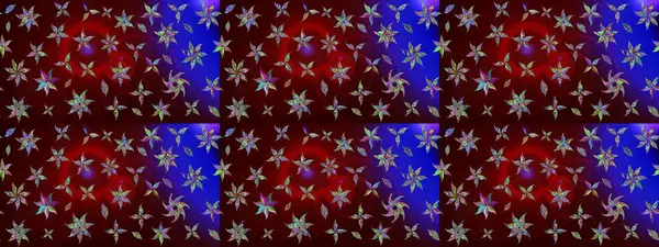 Renkli Bahar Teması eskiz kalıbı. Düz Çiçek Elementleri Tasarımı. Kahverengi renkli çiçekler. Raster illüstrasyonunda çiçek deseni çizimi.