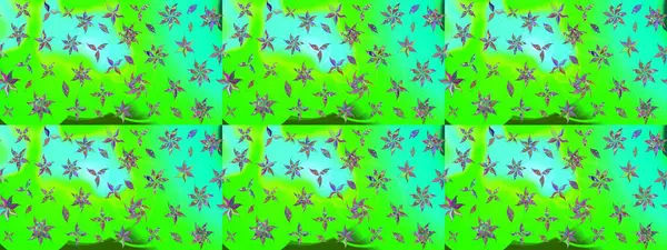 Raster illüstrasyonu. Güzel kumaş deseni. El çizimi. Çiçekler, dallar, otlar ve çiçekler.