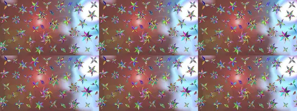 Kahverengi renklerde bahar çiçekleri. Çiçekli karalama şeklinde Raster çiçek deseni. Raster illüstrasyonu.