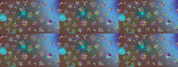 Kahverengi renkli çiçekler. Çizim çiçek deseni duvar kâğıdı olarak kullanılabilir. Raster illüstrasyonu.