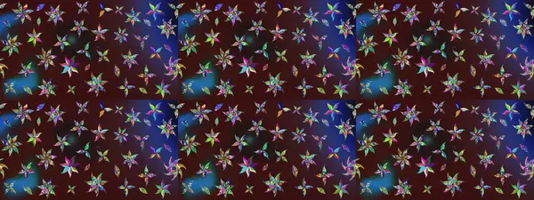 Düz Çiçek Elementleri Tasarımı. Raster illüstrasyonu. Çiçek deseni. Chichi 'nin kumaş kalıbını çiz. Renkli Bahar Teması çizim şablonu.