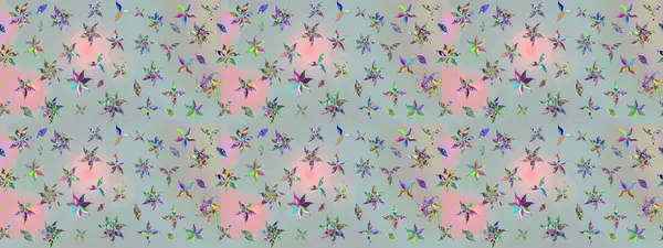 Kumaş, tekstil, duvar kağıdı baskısı için. Miles Fleur, süslü püslü bir süs. Eskiz geçmişi. Raster illüstrasyonu. Tomurcukları papatya çiçekleri olan sevimli bir çiçek deseni. Antika retro tarzı.