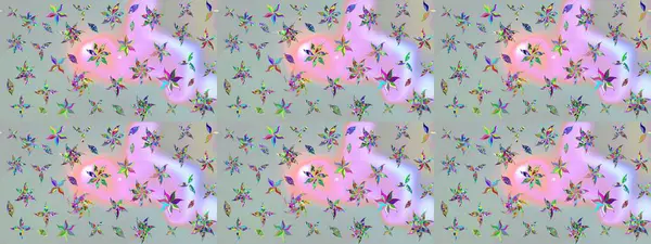 Küçük çiçekteki sevimli çiçek deseni. Gri renkli çiçekler. Raster illüstrasyonu.