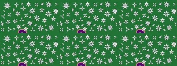 Yeşil renkli şirin çiçek deseni. Raster Modaya uygun kumaş deseni. Renkli Bahar Teması eskiz kalıbı. Düz Çiçek Elementleri Tasarımı.