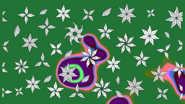 Raster çiçekleri klasik tarzda çizilmiş. Çiçekli yumuşak bir eskiz şekli. Yumuşak, yeşil renkli bahar çiçekleri. Raster illüstrasyonu.