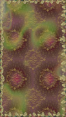 Raster illüstrasyonunda kusursuz çiçek deseni. Düz Çiçek Elementleri Tasarımı. Renkli Bahar Temalı Kusursuz Arkaplan. Kahverengi renkte çiçekler.