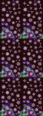 Küçük çiçekteki sevimli çiçek deseni. Kahverengi renkte çiçekler.