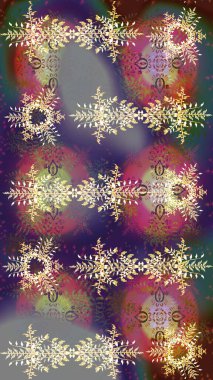 Çiçek Elementleri 'nin soyut geçmişi. Renklere göre dizayn. Raster kış deseni. Raster illüstrasyonu.