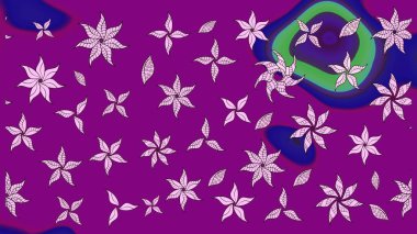 Mor renklere karalamalar çizilmiş çiçek deseni. Raster illüstrasyonu.