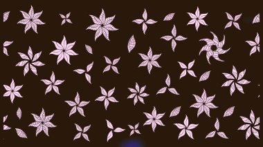 Çiçek buketleriyle klasik bir eskiz şekli. Raster illüstrasyonu. Kahverengi renklerde.