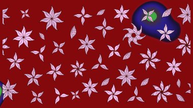 Parlak renkli çiçekli ve kırmızı yapraklı harika bir çiçek deseni. Halk tarzı. Modern çiçek arkaplanı. Moda baskıları için zarif bir şablon.