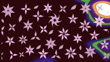 Renkli Bahar Teması eskiz kalıbı. Raster Şirin kumaş deseni. Düz Çiçek Elementleri Tasarımı. Eskiz klasiği.