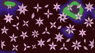 Kahverengi renkli çiçekler. Çiçekli çizim şekli. Renkli Bahar Teması eskiz kalıbı. Düz Çiçek Elementleri Tasarımı.