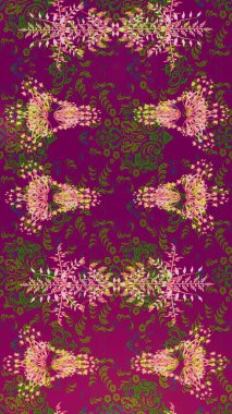 Raster. Tomurcukları çiçek olan sevimli bir çiçek deseni. Eskiz geçmişi. Raster illüstrasyonu. Kumaş, tekstil, duvar kağıdı baskısı için. Antika retro tarzı.