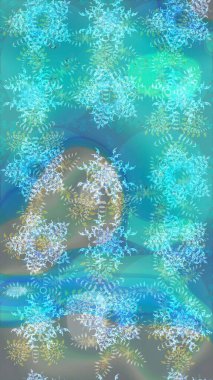 Raster illüstrasyonu. Kar Tanesi Simgesi. Raster illüstrasyonu. Kar taneleri mavi, nötr ve gri renklerde izole edilmiş.