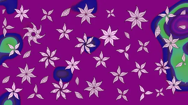 Çiçekli karalama şeklinde Raster çiçek deseni. Mor renkli çiçekler. Nazik, narin çiçek arkaplanı.